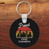 Funny Chief Executive Shirts Job Title Professions キーホルダー (正面)