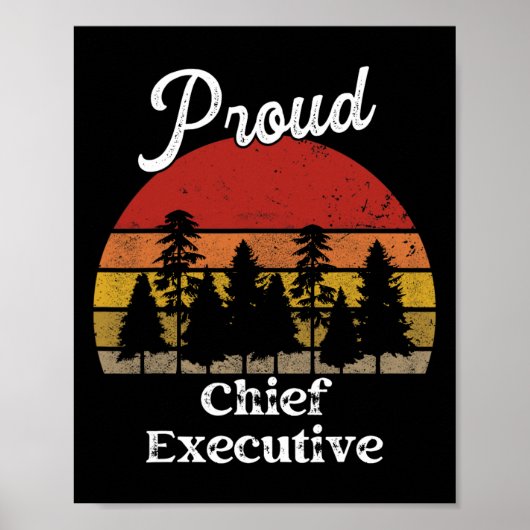 Funny Chief Executive Shirts Job Title Professions ポスター (正面)