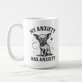Funny Chihuahua Anxiety Shirt – Distressed Nervous コーヒーマグカップ