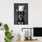 Funny Chihuahua Bathroom Art Print, Toilet Paper ポスター (ホームオフィス)