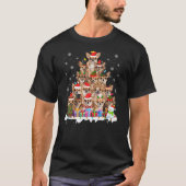 Funny Chihuahua Christmas Lights Tree Dog Lover Xm Tシャツ (正面)