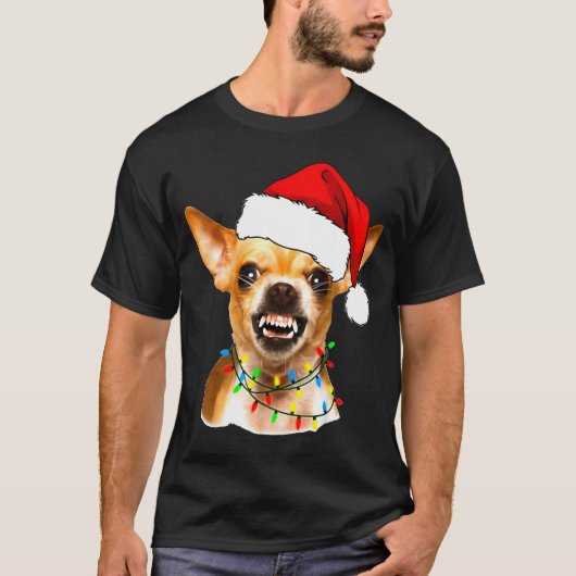 Funny Chihuahua Christmas Shirt For Dog Lovers Wom Tシャツ (正面)
