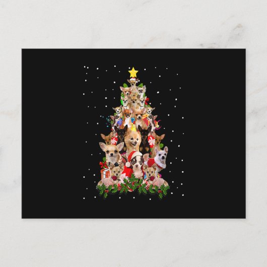 Funny Chihuahua Christmas Tree Xmas For Chihuahua ポストカード (正面)