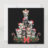 Funny Chihuahua Dog Christmas Tree Xmas  シーズンカード (正面)