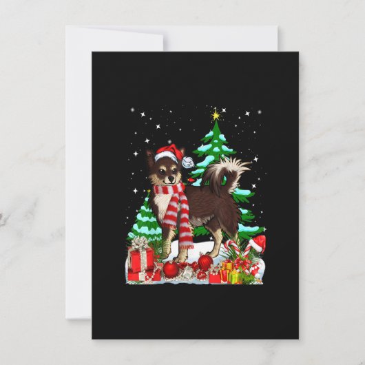 Funny Chihuahua Dog Christmas Xmas Cute 招待状 (正面)