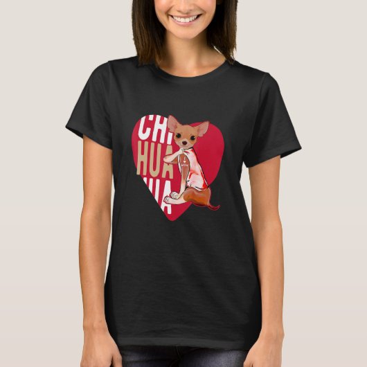 Funny Chihuahua Dog Mom tee I Love Mom tee Funny G Tシャツ (正面)