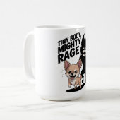Funny Chihuahua Dog "Tiny Body, Mighty Rage" コーヒーマグカップ (正面左)