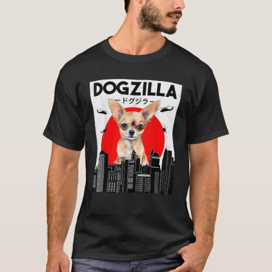 Funny Chihuahua Dogzilla Japanese For Dog Owners D Tシャツ (正面)