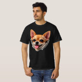 Funny Chihuahua Face 3D Design – Cute Dog Meme Tシャツ (正面フル)