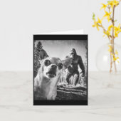 Funny Chihuahua Selfie With Bigfoot Sasquatch Cryp カード (黄色い花)