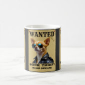 Funny Chihuahua WANTED Poster with Cool Sunglasses コーヒーマグカップ (中央)