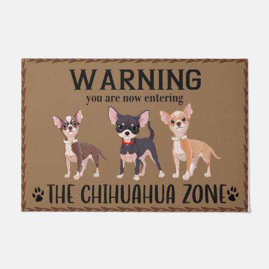 Funny Chihuahua Zone Doormat, Chihuahua House ドアマット (正面)