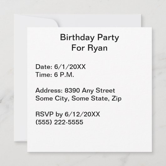 Funny Childlike Replacement Artist Birthday 招待状 (裏面)