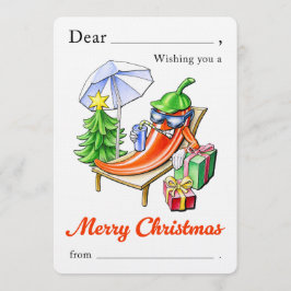 Funny Chili Merry Christmas Fill-in By Hand Cute 招待状