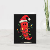 Funny Chili Pepper Christmas Graphics Lights Lover カード (正面)