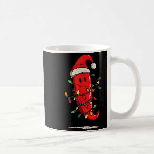 Funny Chili Pepper Christmas Graphics Lights Lover コーヒーマグカップ (右)