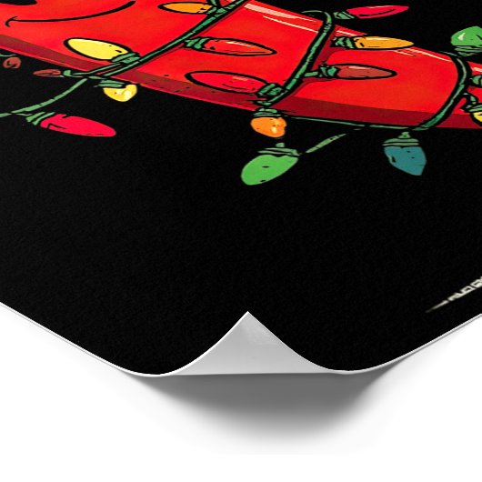 Funny Chili Pepper Christmas Graphics Lights Lover ポスター (角)