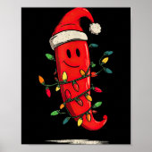 Funny Chili Pepper Christmas Graphics Lights Lover ポスター (正面)