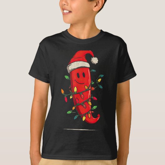 Funny Chili Pepper Christmas Graphics Lights Lover Tシャツ (正面)