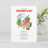 Funny Chilli Christmas in July Summer Pool Party 招待状 (スタンド正面)