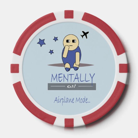 Funny Chimy Mentally on Airplane Mode Poker Chip ポーカーチップ (正面)
