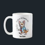 Funny Chinese Crested Dog Business Suit Coffee  コーヒーマグカップ<br><div class="desc">Celebrate your love of dogs and your sense of humor with this unique cartoon-style mug featuring your favorite canine companion. This design tells the story of a "working dog" in a distinctive way, showcasing a stylish puppy ready to start his day with a bow tie and a hot cup of...</div>