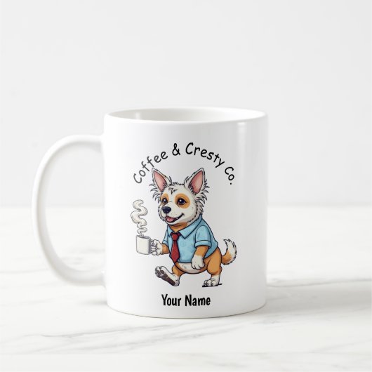 Funny Chinese Crested Dog Business Suit Coffee  コーヒーマグカップ (左)