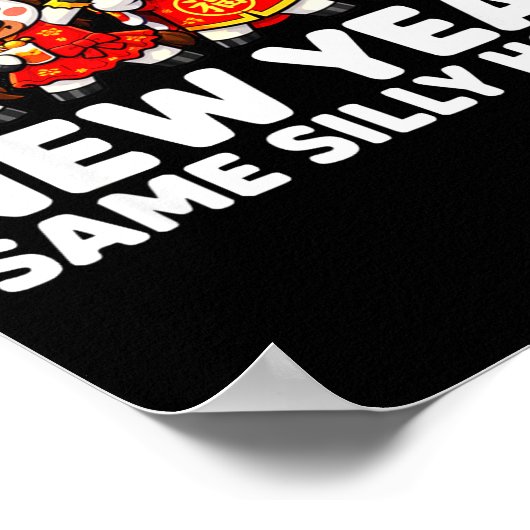 Funny Chinese Lunar New Year Same Silly Horse Dabb ポスター (角)