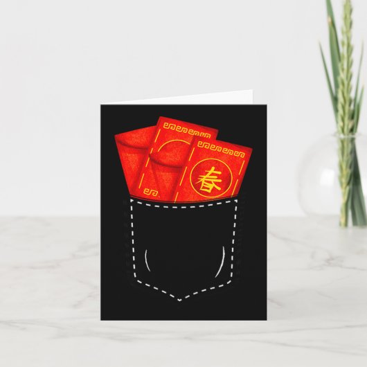 Funny Chinese New Year Fake Cket Red Envelopes Luc カード (正面)