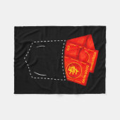 Funny Chinese New Year Fake Cket Red Envelopes Luc フリースブランケット (正面(横))
