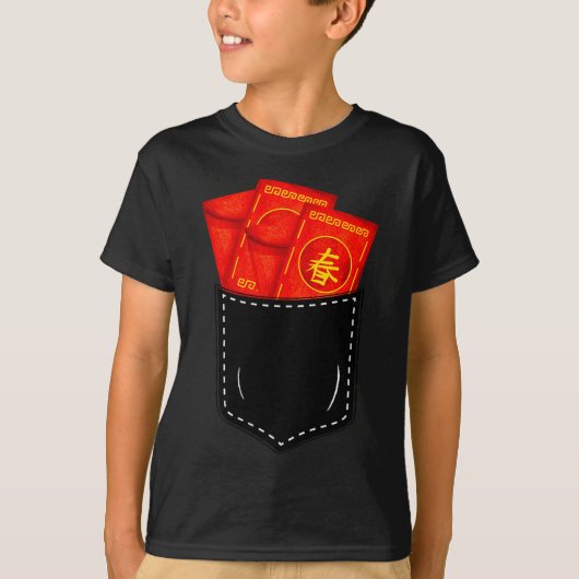 Funny Chinese New Year Fake Cket Red Envelopes Luc Tシャツ (正面)