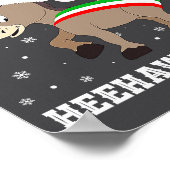 Funny Chingedy Ching Hee Haw Santa Merry Christmas ポスター (角)