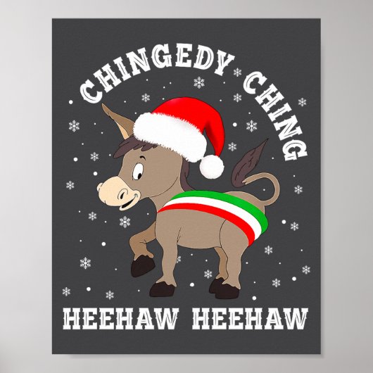 Funny Chingedy Ching Hee Haw Santa Merry Christmas ポスター (正面)