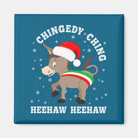 Funny Chingedy Ching Hee Haw Santa Merry Christmas マグネット (正面)