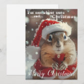 Funny Chipmunk Nut for Christmas Photo シーズンカード (正面/裏面)