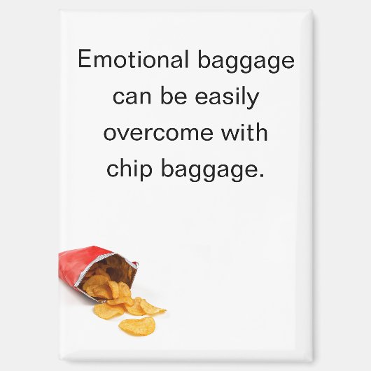 Funny Chips Emotional Baggage Refrigerator マグネット (正面)