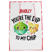 Funny Chips to My Salsa Valentine's Day Add Name ミディアムペーパーバッグ (裏面)