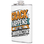 Funny Chiropractic Quote Spine Crack Humor フラスク (左)