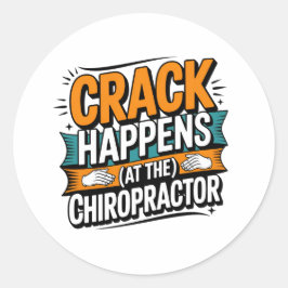 Funny Chiropractic Quote Spine Crack Humor ラウンドシール