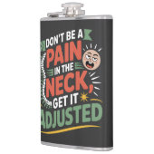 Funny Chiropractic Spine Care Quote フラスク (左)
