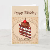 Funny Chocolate Cake Daughter Birthday Card カード (正面)