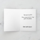 funny chocolate lover get well wish カード (内部)
