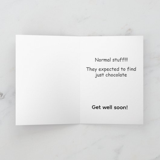 funny chocolate lover get well wish カード (内部)