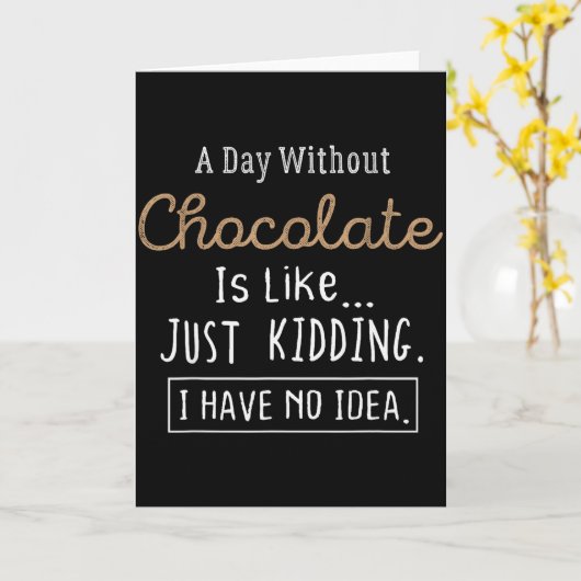 Funny Chocolate Lovers Cute Gift Shirt  カード (黄色い花)