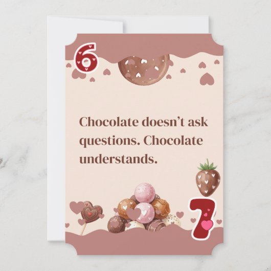 Funny Chocolate Lovers Quote Valentine's Day Greet シーズンカード (正面)