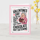 Funny Chocolate Valentine Humor カード (黄色い花)