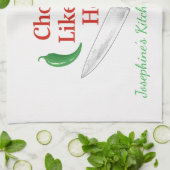 Funny Chop It Like Its Hot Personalized Chef Trend キッチンタオル (折り畳み)