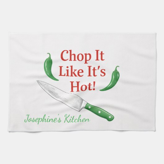 Funny Chop It Like Its Hot Personalized Chef Trend キッチンタオル (横)