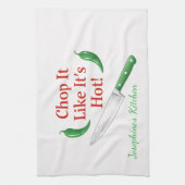 Funny Chop It Like Its Hot Personalized Chef Trend キッチンタオル (縦)
