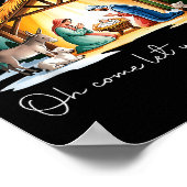 Funny Christian Christmas Jesus Oh Come Let Us Ado ポスター (角)